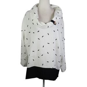 Fridzae Linen White and Black Tunic Top XL
